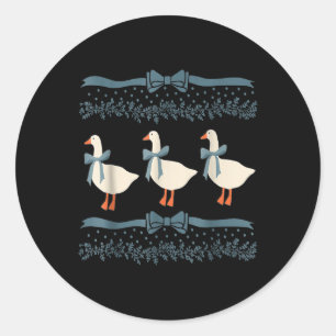 Blue Ribbon Gans mit Herz der 1980er Jahre Runder Aufkleber