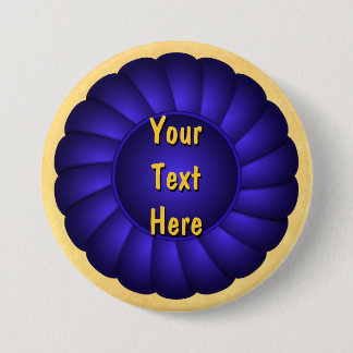 Blue Ribbon Rosette zum Personalisieren Button