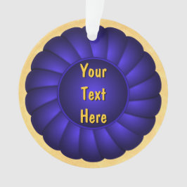 Blue Ribbon Rosette zum Personalisieren Ornament
