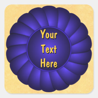 Blue Ribbon Rosette zum Personalisieren Quadratischer Aufkleber