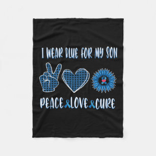 Blue Ribbon zu meinem Sohn November Diabetes Bewus Fleecedecke
