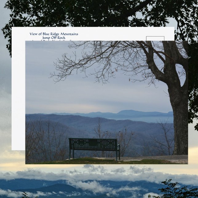 Blue Ridge Mountain View von Jump Off Rock NC Postkarte (Von Creator hochgeladen)