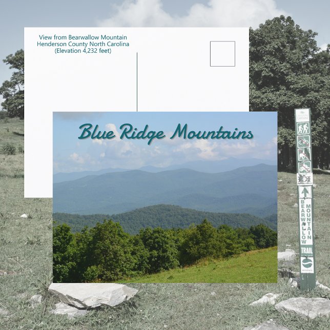 Blue Ridge Mountains - Bearwallow Mountain NC Postkarte (Von Creator hochgeladen)