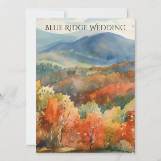 Blue Ridge Mountains Fall Watercolor Wedding  Einladung