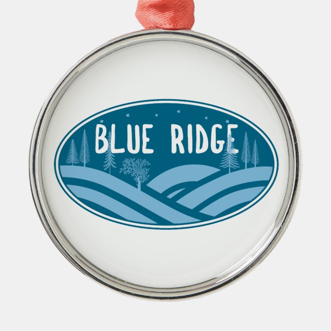 Blue Ridge Mountains im Freien Ornament Aus Metall (Vorne)