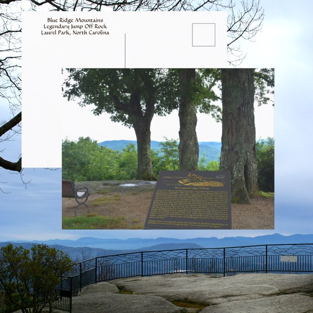 Blue Ridge Mountains Jump Off Rock NC fotografisch Postkarte (Von Creator hochgeladen)