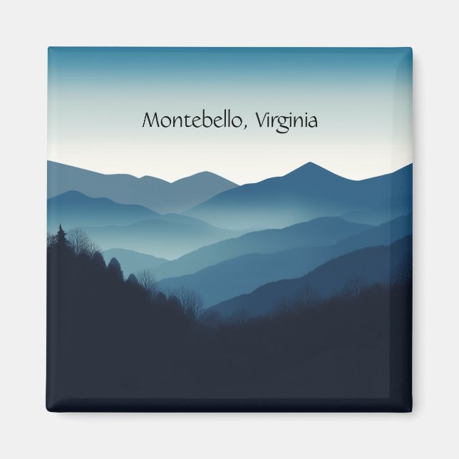 Blue Ridge Mountains, Montebello individualisierba Magnet (Vorne)