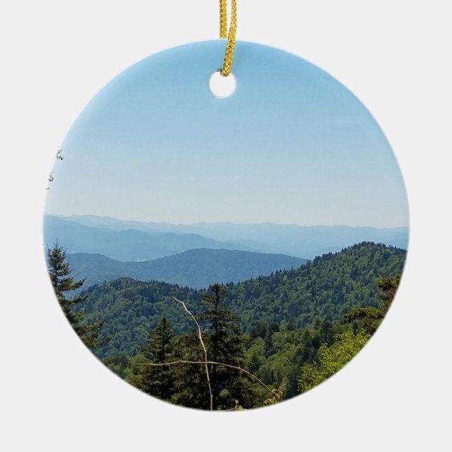 Blue Ridge Mountains nähe Cherokee, North Carolina Keramik Ornament (Vorne)