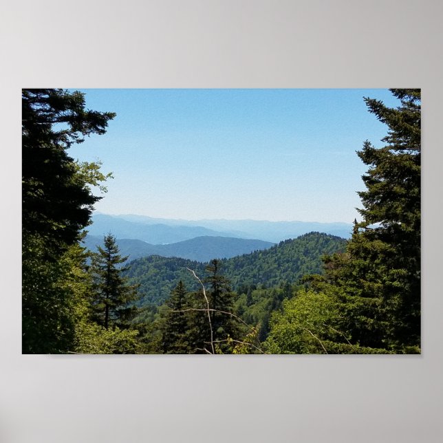 Blue Ridge Mountains nähe Cherokee, North Carolina Poster (Vorne)