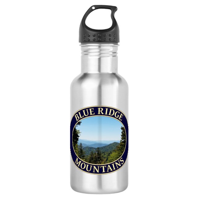 Blue Ridge Mountains North Carolina Edelstahlflasche (Vorderseite)