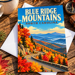 Blue Ridge Mountains North Carolina Herbst Reise Postkarte
