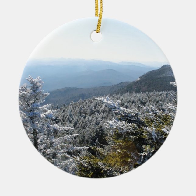 Blue Ridge Mountains Winter Keramikornament (Vorne)