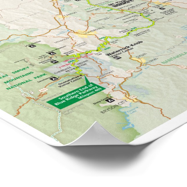 Blue Ridge Parkway 2026 map poster (Ecke)