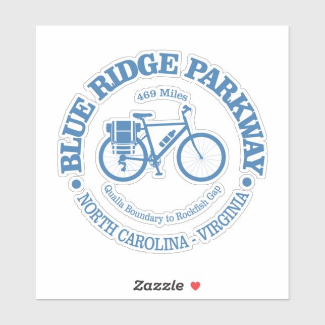 Blue Ridge Parkway (Fahrrad) Aufkleber (Blatt)