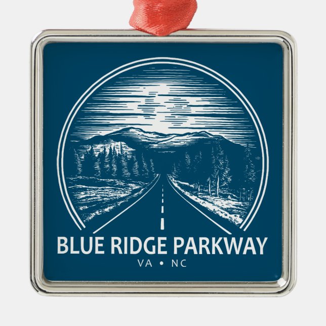 Blue Ridge Parkway Forest Ornament Aus Metall (Vorne)
