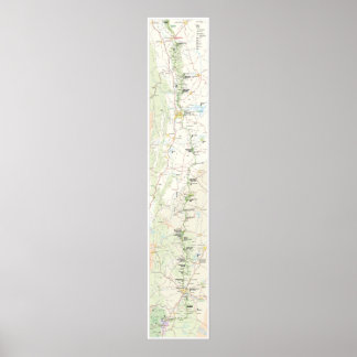 Blue Ridge Parkway-Kartenplakat Poster
