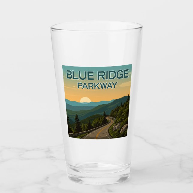 Blue Ridge Parkway Landschaft Glas (Vorderseite)