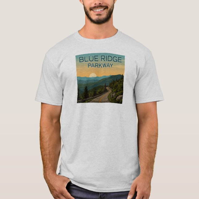 Blue Ridge Parkway Landschaft T-Shirt (Vorderseite)