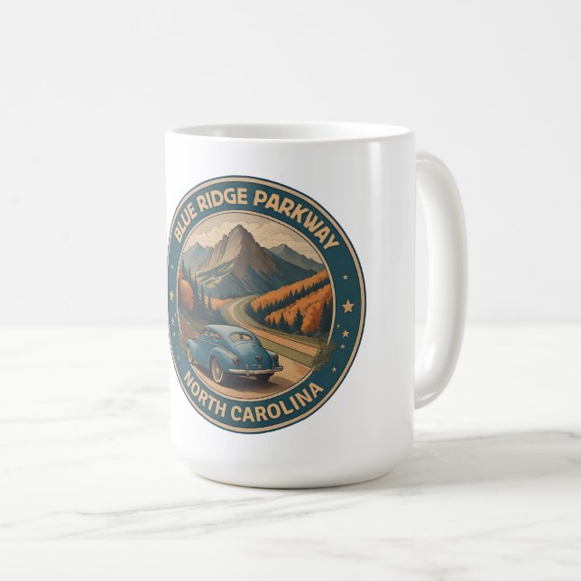 Blue Ridge Parkway Landschaftlich Byway Oldtimer-R Kaffeetasse (VorderseiteRechts)