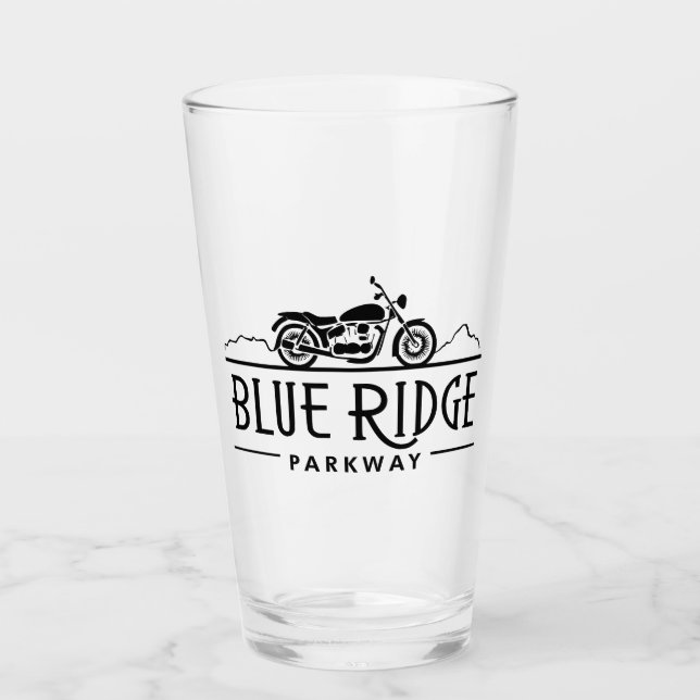 Blue Ridge Parkway Motorrad Glas (Vorderseite)