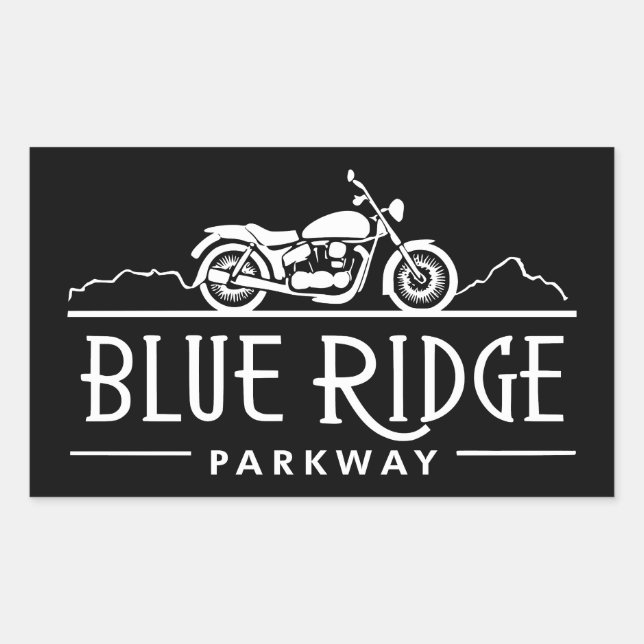 Blue Ridge Parkway Motorrad Rechteckiger Aufkleber (Vorderseite)