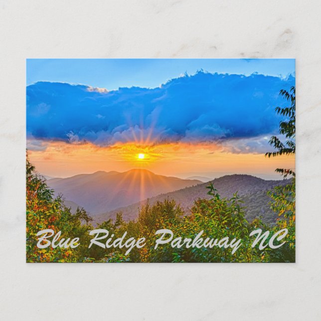 Blue Ridge Parkway NC Postkarte (Vorderseite)