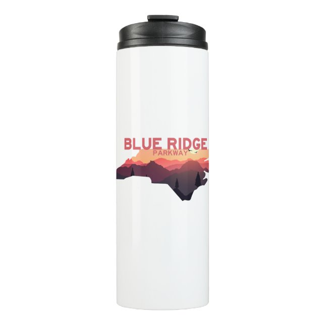 Blue Ridge Parkway North Carolina Karte Thermosbecher (Vorderseite)