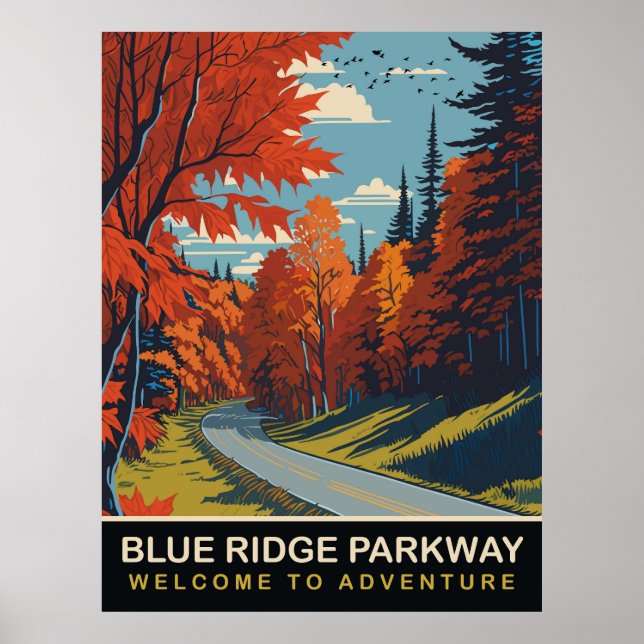 Blue Ridge Parkway, Reise Poster (Vorne)
