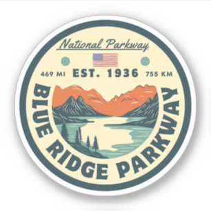  Blue Ridge Parkway Scenic Byway Virginia Nord C Aufkleber