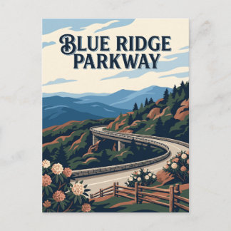 Blue Ridge Parkway VA NC Retro-Vintage-Plakat Postkarte