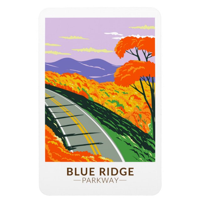 Blue Ridge Parkway Vintag Magnet (Vertikal)