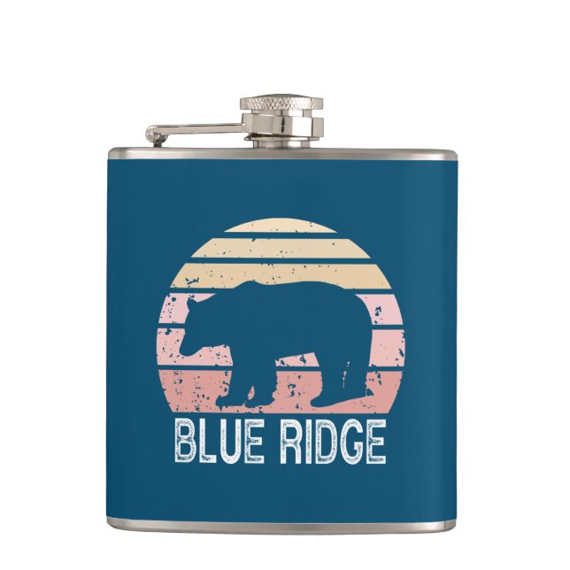 Blue Ridge Retro Bär Flachmann (Vorderseite)