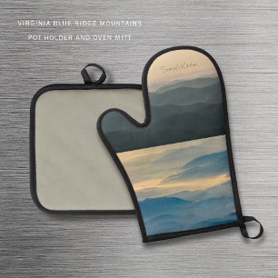 Blue Ridge Sonnenaufgang und Sonnenuntergang Appal Ofenhandschuh & Topflappen-Set