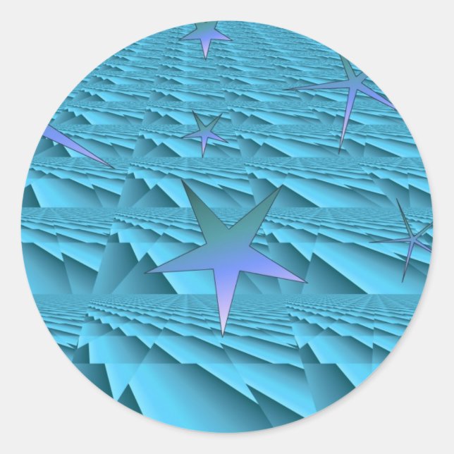 Blue Ridges mit Sternen Runder Aufkleber (Vorderseite)