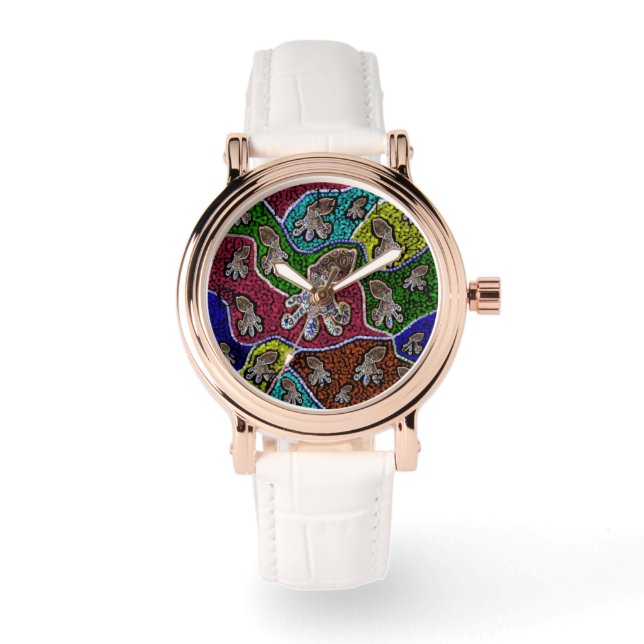 Blue Ringer Octopus Dot Art, Armbanduhr (Vorderseite)