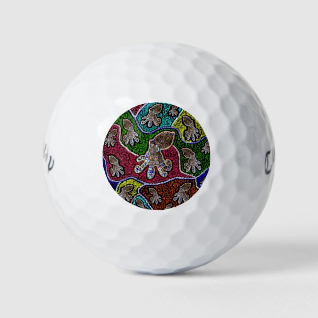 Blue Ringer Octopus Dot Art, Golfball (Vorderseite)