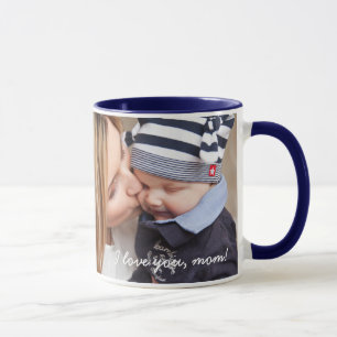 Blue Ringer Tasse Hinzufügen von Bild und Text