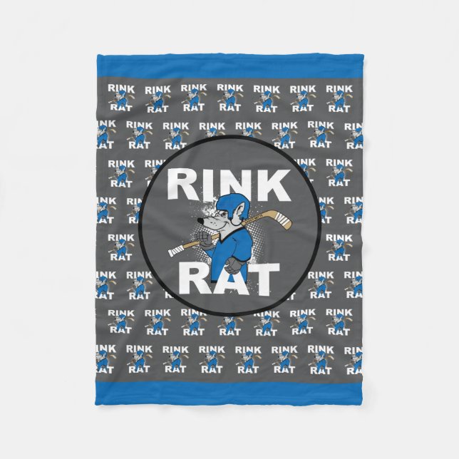 Blue Rink Rat Hockey Fleecedecke (Vorderseite)