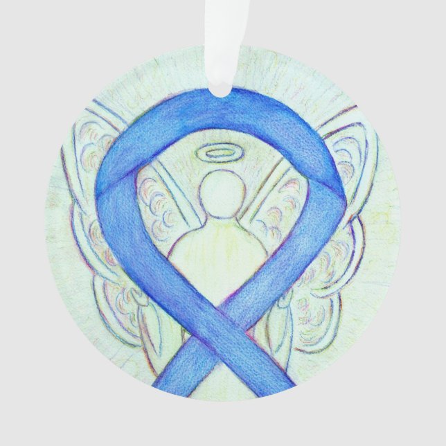 Blue River Awareness Ribbon Angel Ornamente (Vorderseite)