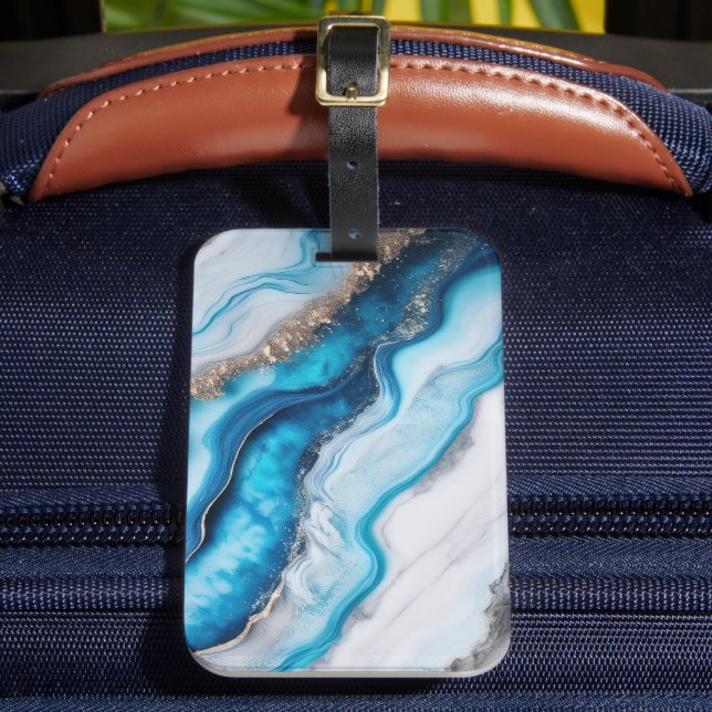 Blue River Marble Gepäckanhänger (Vorderseite Insitu 2)