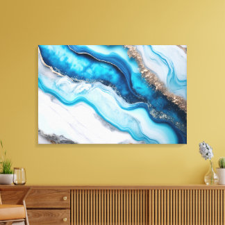 Blue River Marble Leinwanddruck