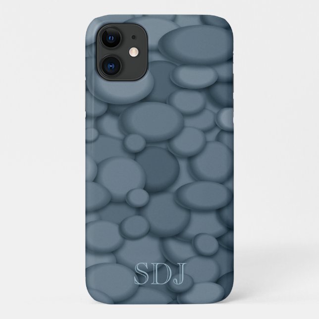 Blue River Rock Monogram Case-Mate iPhone Hülle (Rückseite)