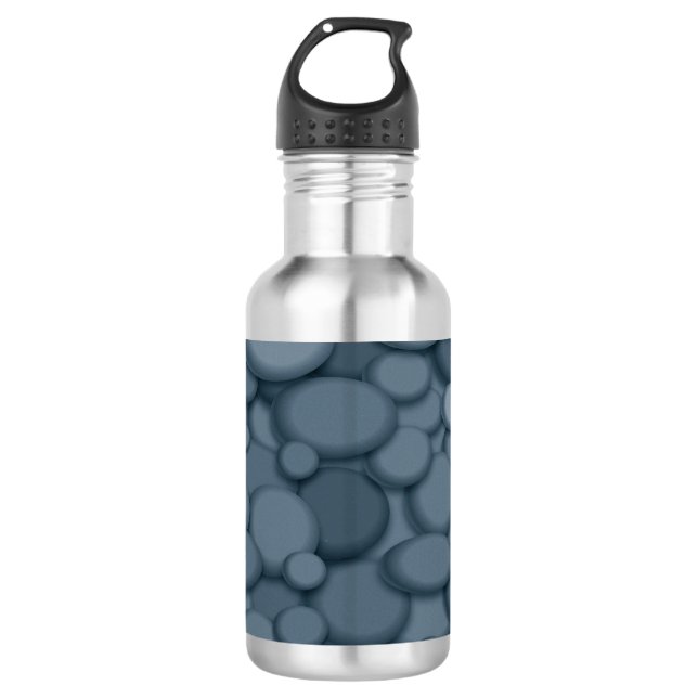 Blue River Rock Pebbles Art Edelstahlflasche (Vorderseite)