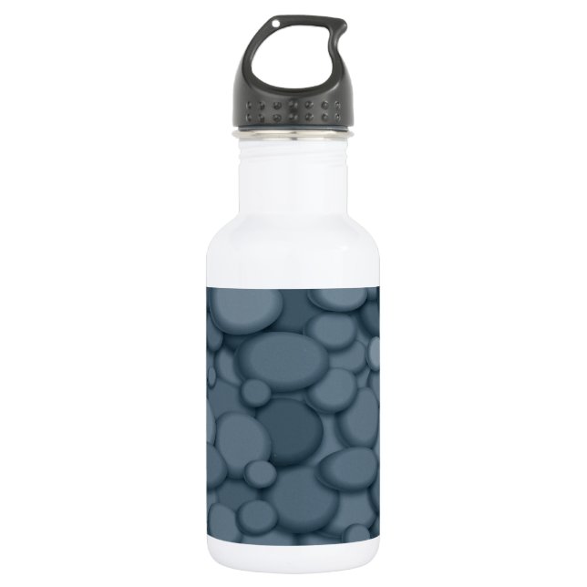 Blue River Rock Pebbles Art Edelstahlflasche (Vorderseite)