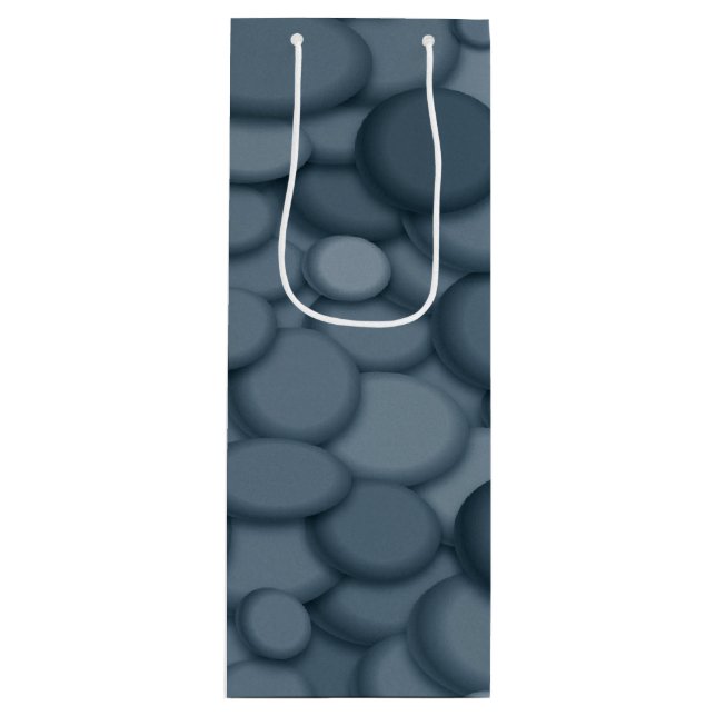 Blue River Rock Pebbles Art Geschenktüte Für Weinflaschen (Vorderseite)