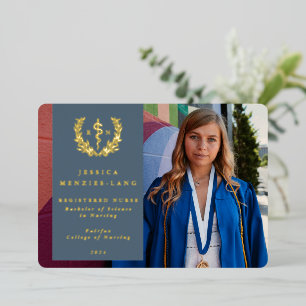 Blue RN Asclepius Graduation Faire-part photo