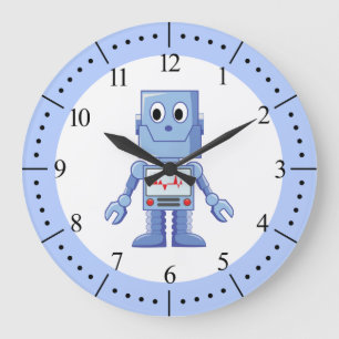 Blue robot große wanduhr