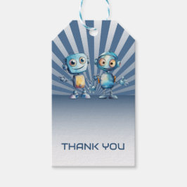 Blue Robot Thema Birthday Vielen Dank Geschenkanhänger