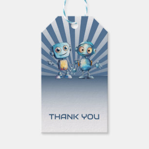 Blue Robot Thema Birthday Vielen Dank Geschenkanhänger