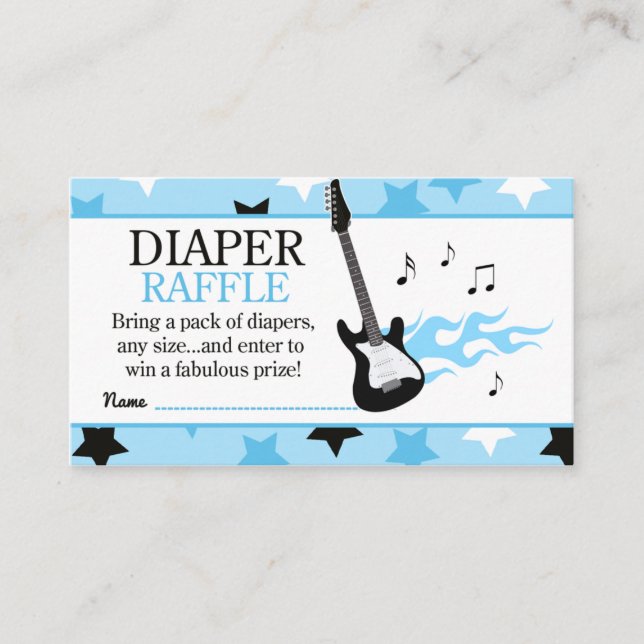 Blue Rock Star Babydusche Windelwanne Begleitkarte (Vorderseite)
